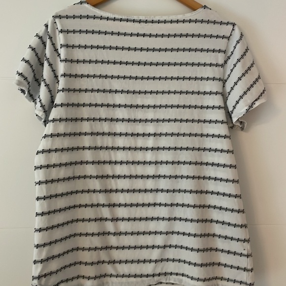 LOFT cotton black and white split short sleeves girly - Picture 5 of 5